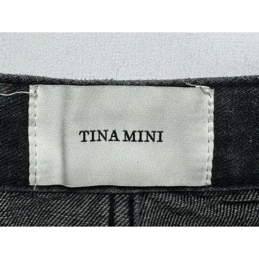 Tina Mini Women's High Rise Wide Leg Baggy Gray Denim Jeans - Size S (23x28) - Picture 4 of 5